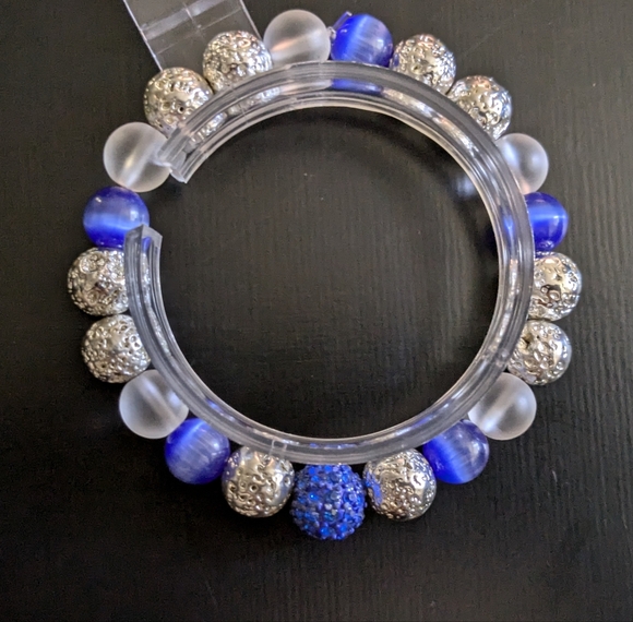 Mystic Blue Guardian 2pc Stretch Bracelet Set - Picture 5 of 5